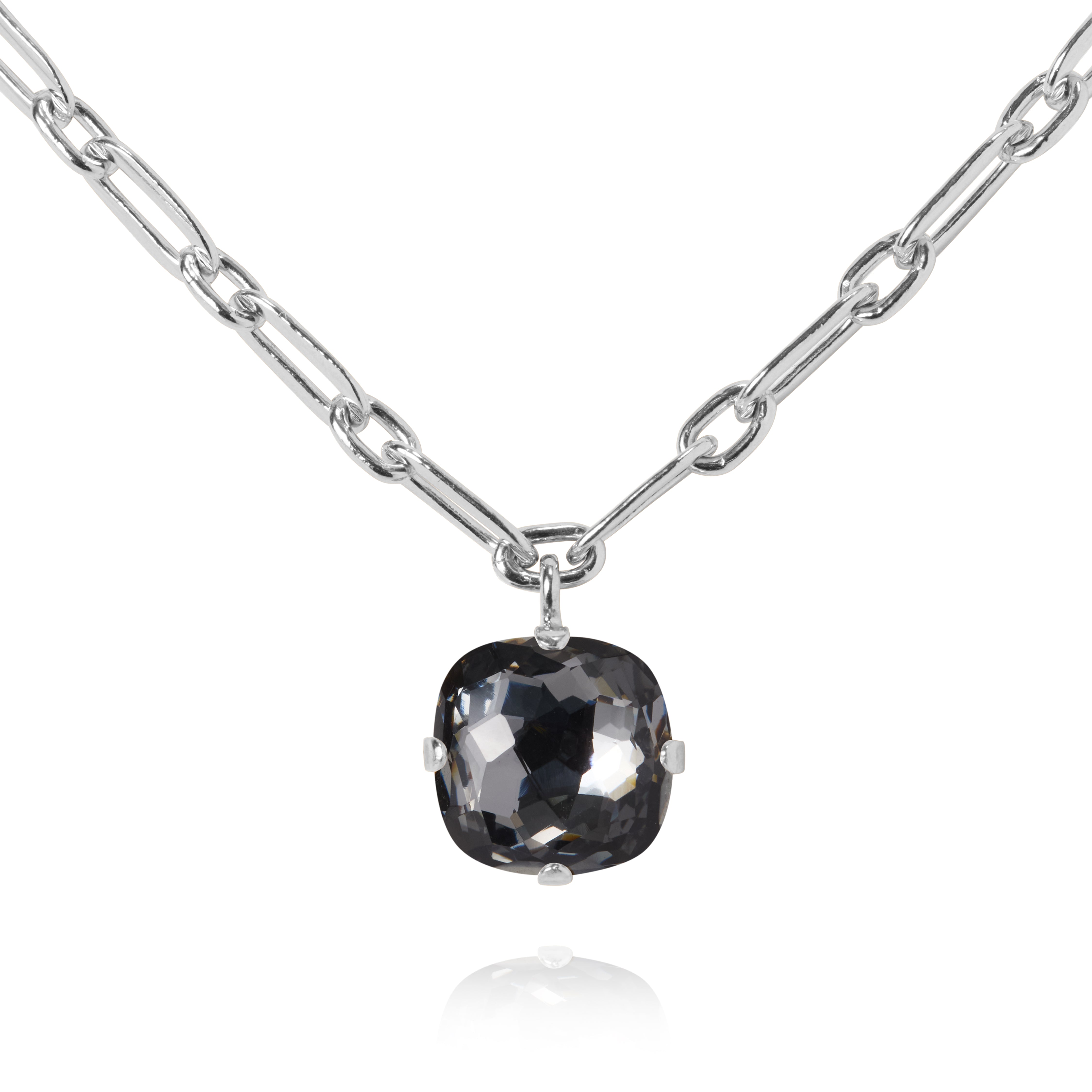 Noomi Necklace / Rhodium Black Diamond