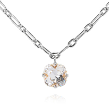 Noomi Necklace / Rhodium Crystal