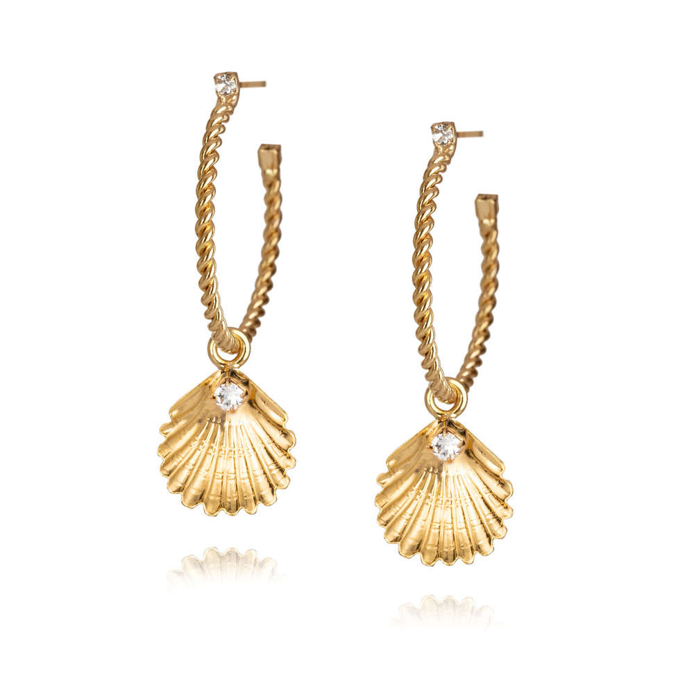 Nani Shell Loop Earrings Crystal