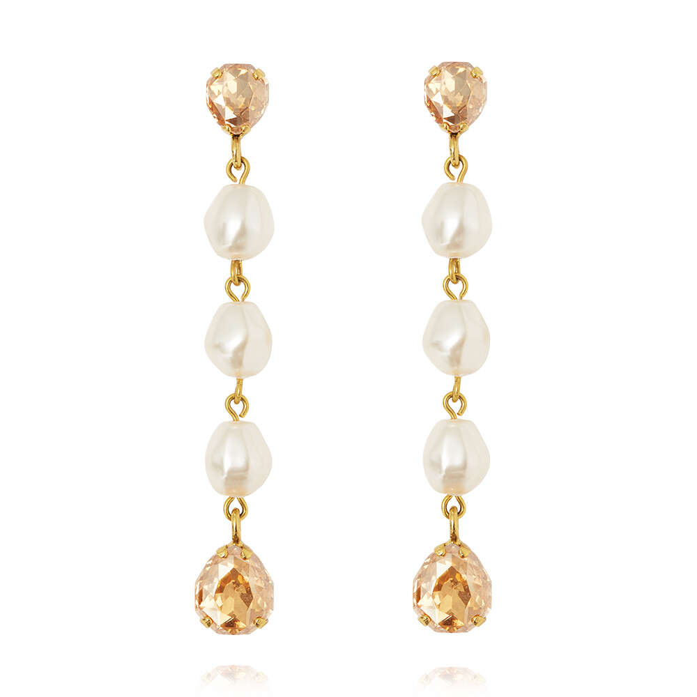 Paloma Earrings Pearl Golden Shadow