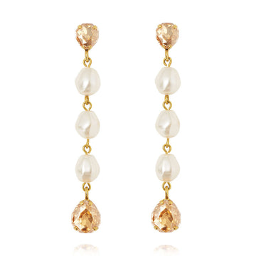Paloma Earrings Pearl Golden Shadow
