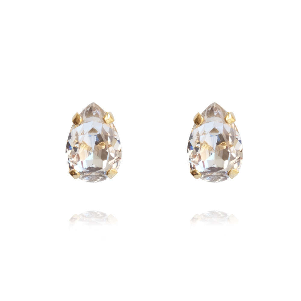 Petite Drop Stud Earrings Crystal