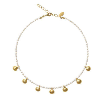 Shell Pearl Choker Necklace