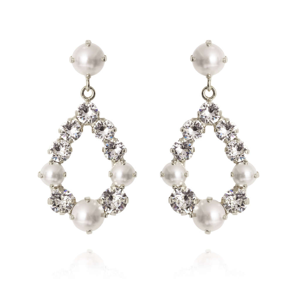 Tears Of Joy Earrings Crystal Pearl Rhodium