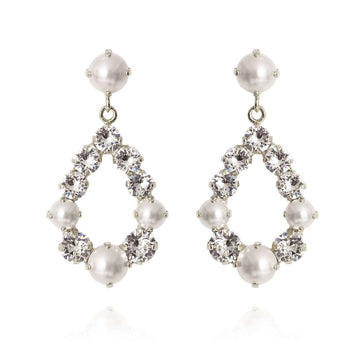 Tears Of Joy Earrings Crystal Pearl Rhodium