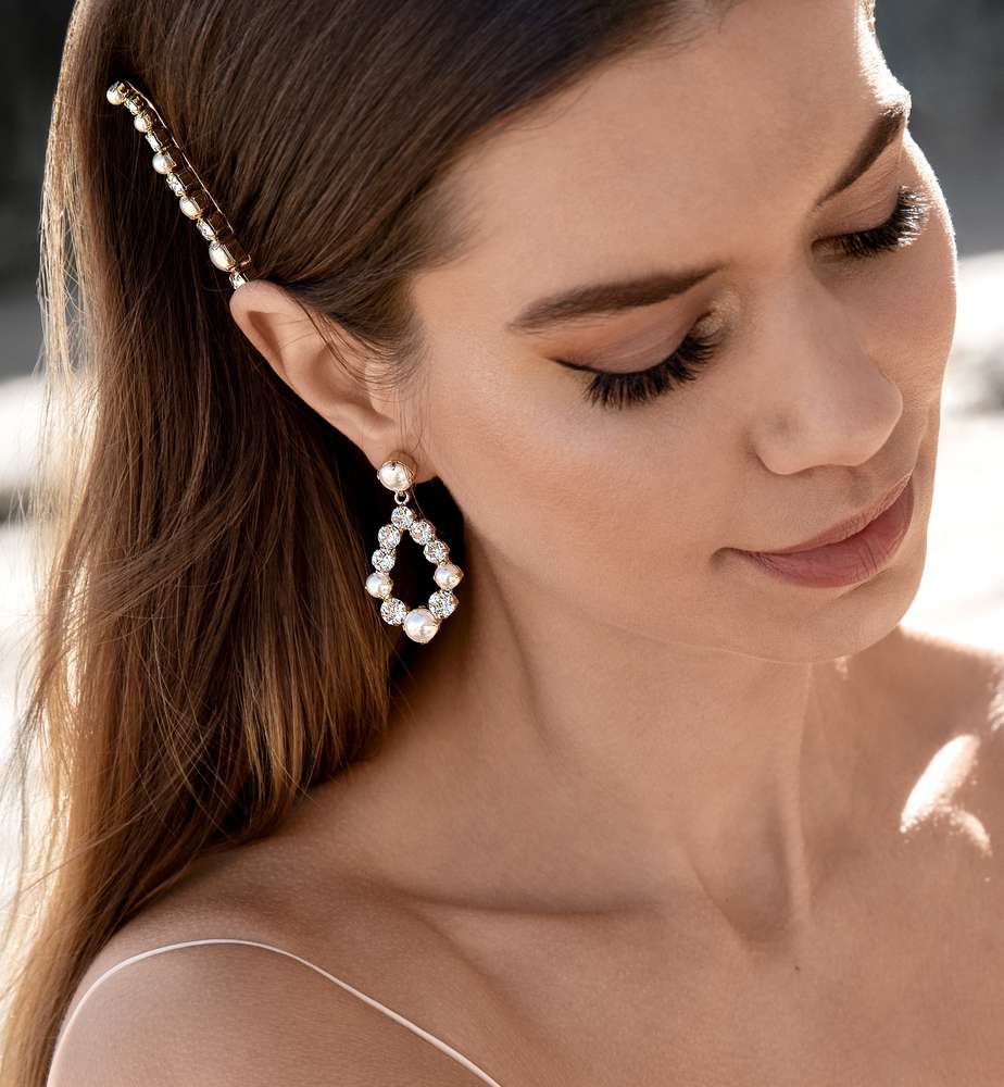 Tears Of Joy Earrings Crystal Pearl Rhodium