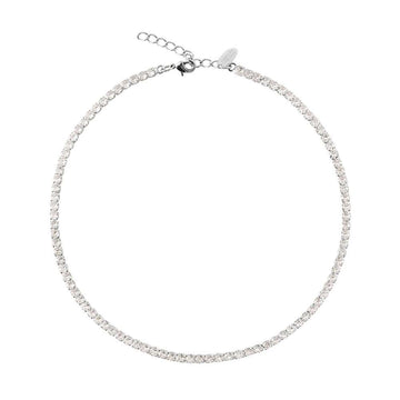 Zara Tennis Necklace Crystal Rhodium