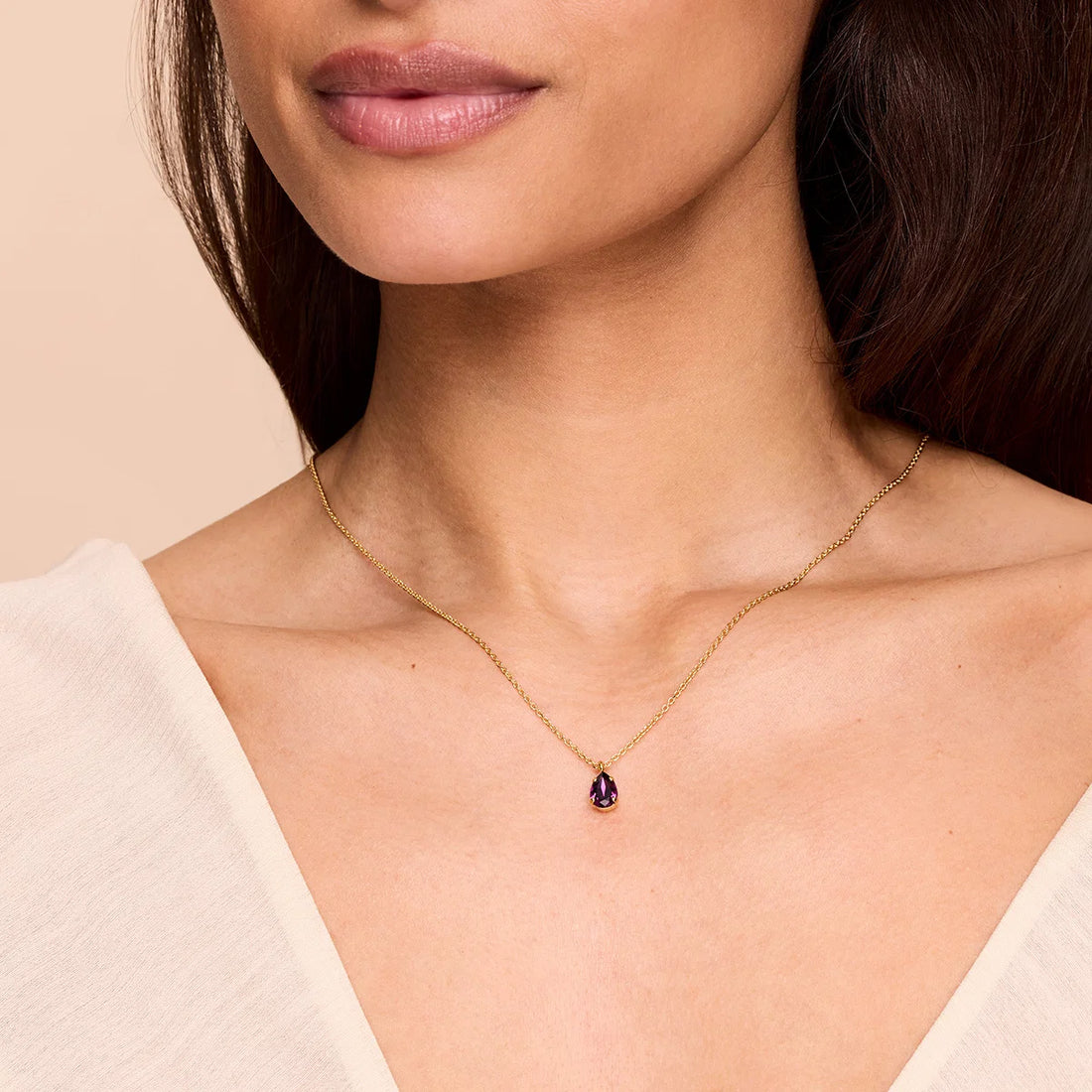 Childhood Birthstone Necklace / February
