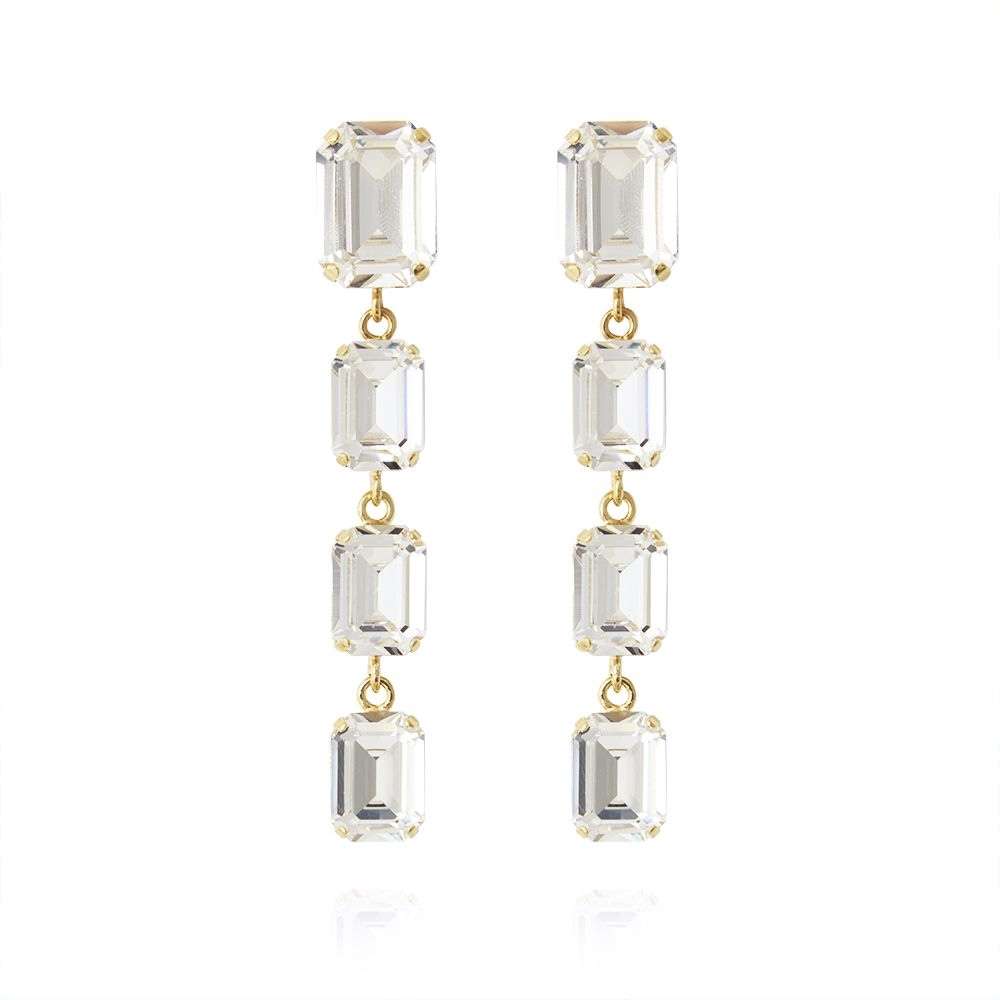 Lydia Long Earrings Crystal