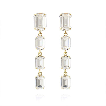 Lydia Long Earrings Crystal