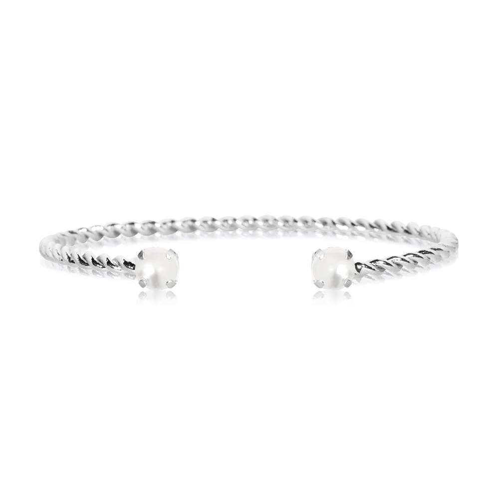Mini Twist Bracelet Pearl Rhodium