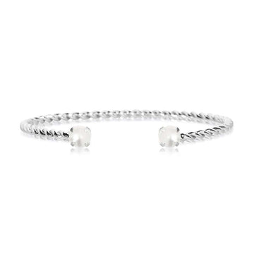 Mini Twist Bracelet Pearl Rhodium