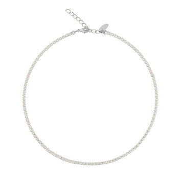 Mini Zara Tennis Necklace Crystal Rhodium
