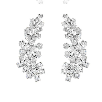 Stay Together Ear Cuff Earrings Crystal Rhodium