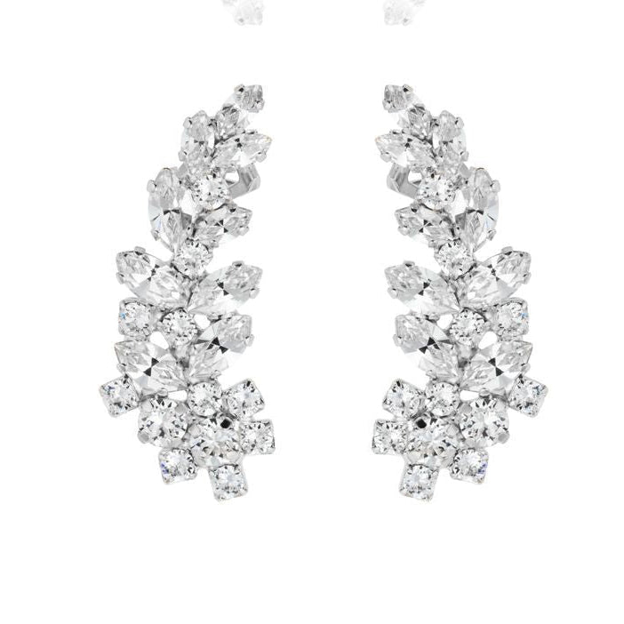 Stay Together Ear Cuff Earrings Crystal Rhodium