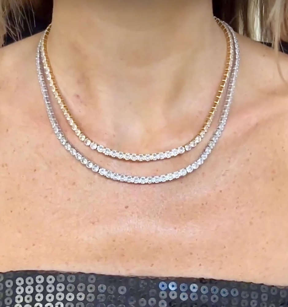 Zara Tennis Necklace Crystal Rhodium